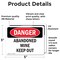Signmission Abandoned Mine Keep Out Danger Sign, Vinyl Decal, 5in W x 3.5in L, 2PK OS-2PACK-DS-D-35-L-1886 - alternate 2